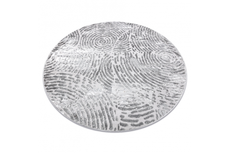 Matto MEFE moderni Pyöreä 8725 Pyöreät sormenjälki - harmaa pyöreä 100 cm