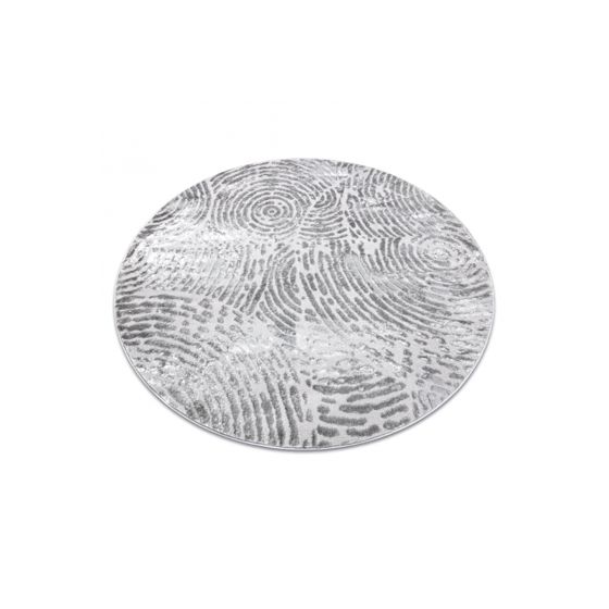 Matto MEFE moderni Pyöreä 8725 Pyöreät sormenjälki - harmaa pyöreä 100 cm