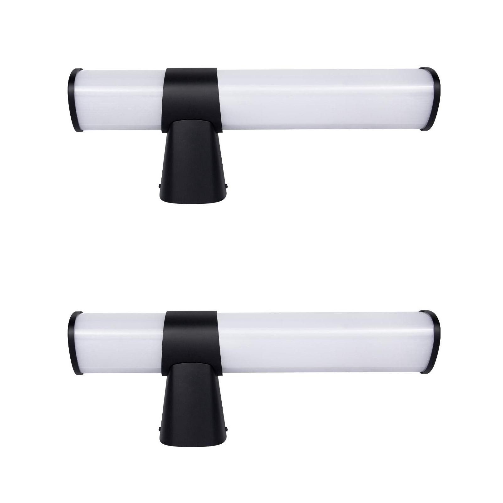 NETTLIFE LED-kylpyhuoneen, seinävalaisin, 2Kpl:n, setti, LED-kylpyhuoneen, peilivalaisin - moderni, musta 6W 30cm vedenpitävä, IP44 neutraali 4000K