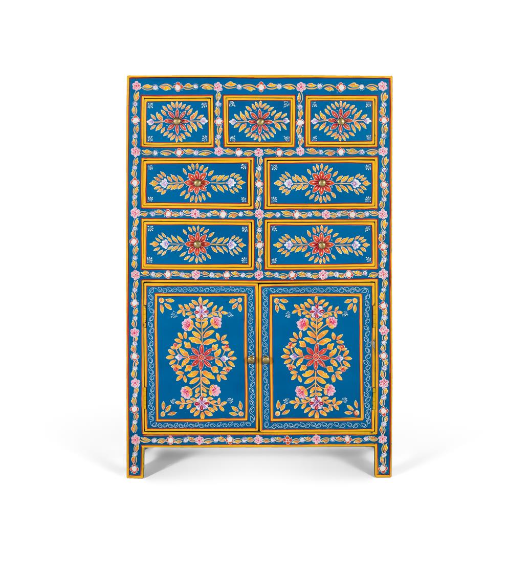Korkea senkki, käsintehty mangopuusta ja MDF-levyistä, 122 cm