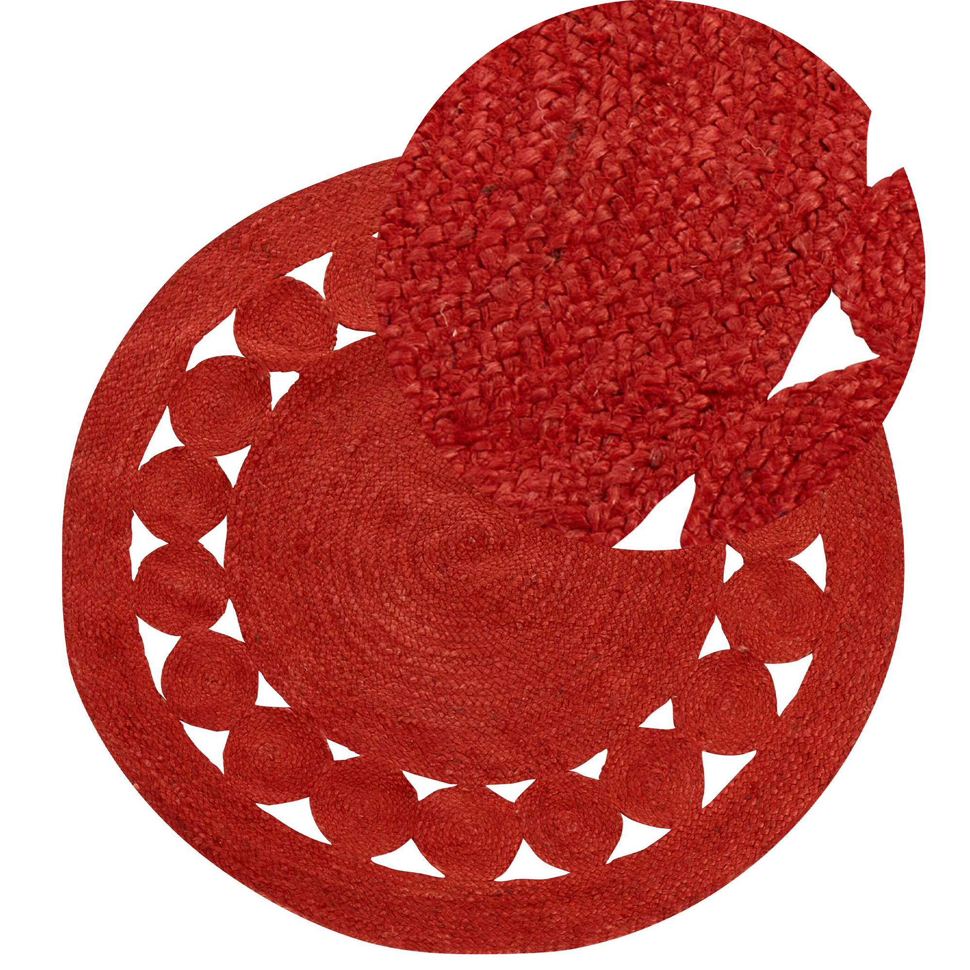 Matto KOYUNLU Punainen ø 120 cm juutti