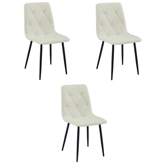 LIBRA verhoiltu tuoli, beige kangas, mustat jalat (3 kpl)