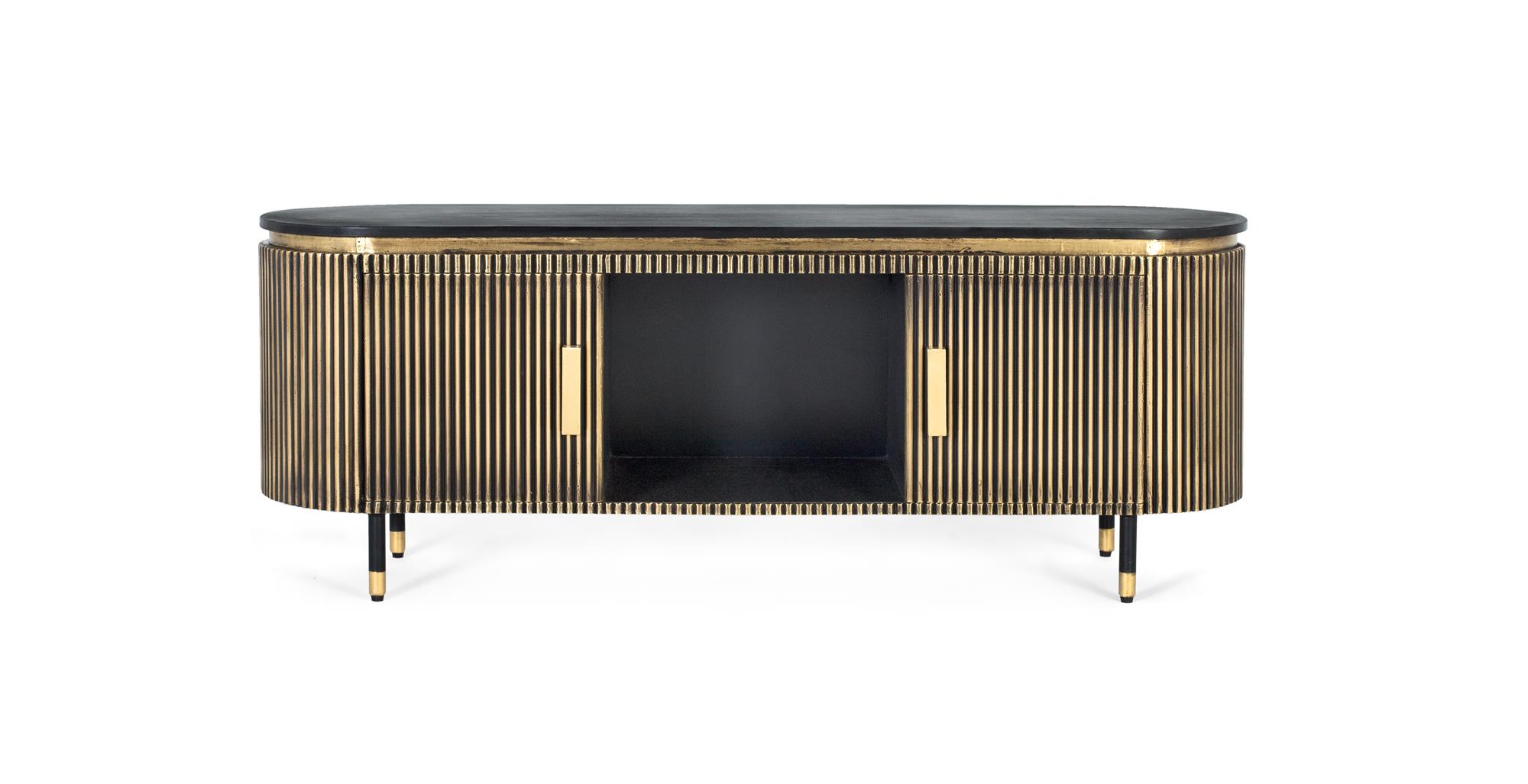 TV-taso mangopuusta ja pronssista, 150 cm