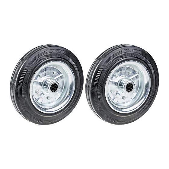 200mm täyskumi pyörä, teräskeskiö, 200kg kumpikin, 8" kuorma-auton pyörät - 2 kpl:n sarja.
