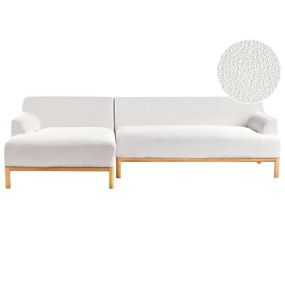 Kulmasohva SOSJO buklee Luonnonvalkoinen 3-istuttava Oikea