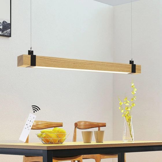 NETTLIFE Vintage LED - riippuvalaisin, himmennettävä, halkaisija, 100 cm puu ja metalli, 19W, teollinen, ruokailutilan valaisin, olohuone, makuuhuone