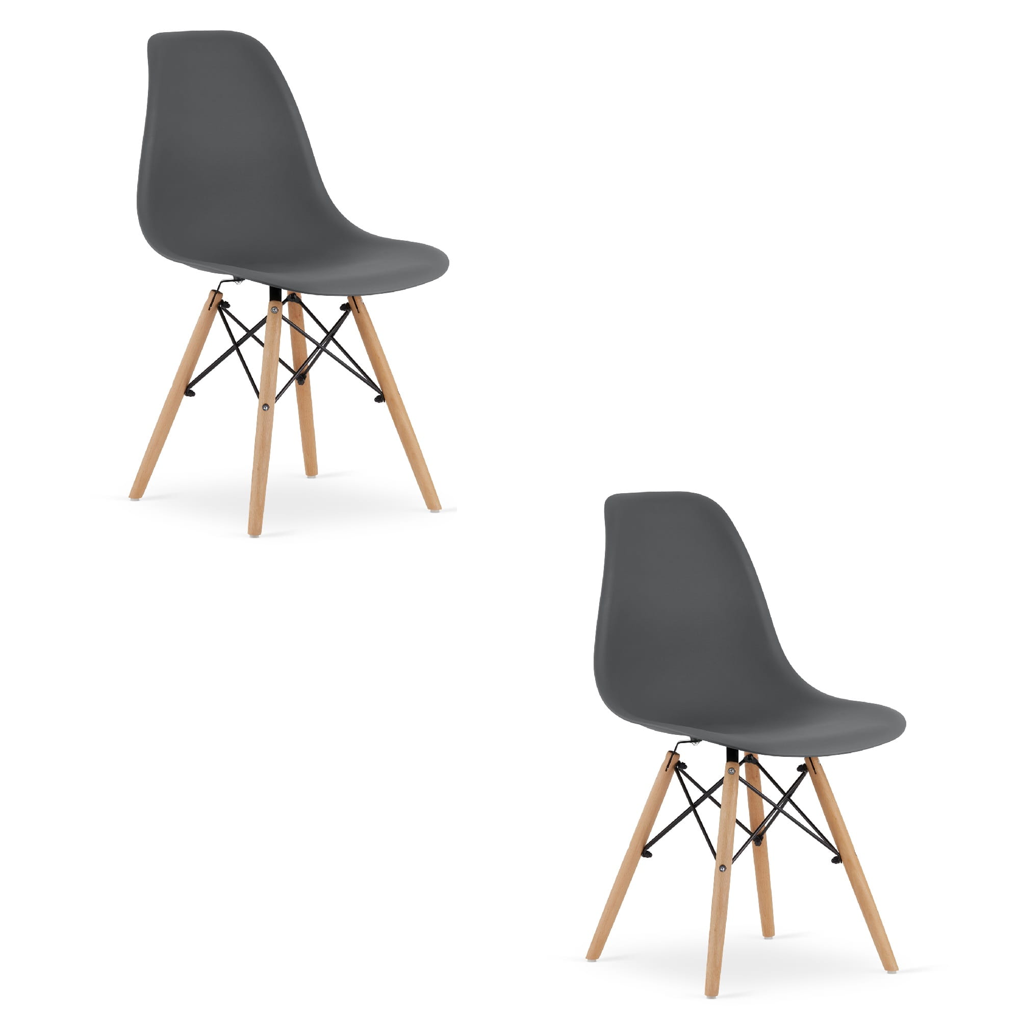 OSAKA-tuoli tummanharmaa, luonnonväriset jalat (2 kpl)