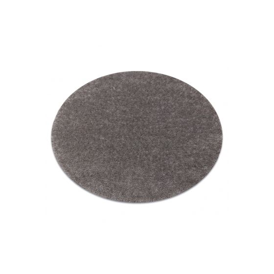 Matto BUENOS pyöreä 6646 shaggy, yksivärinen harmaa pyöreä 120 cm