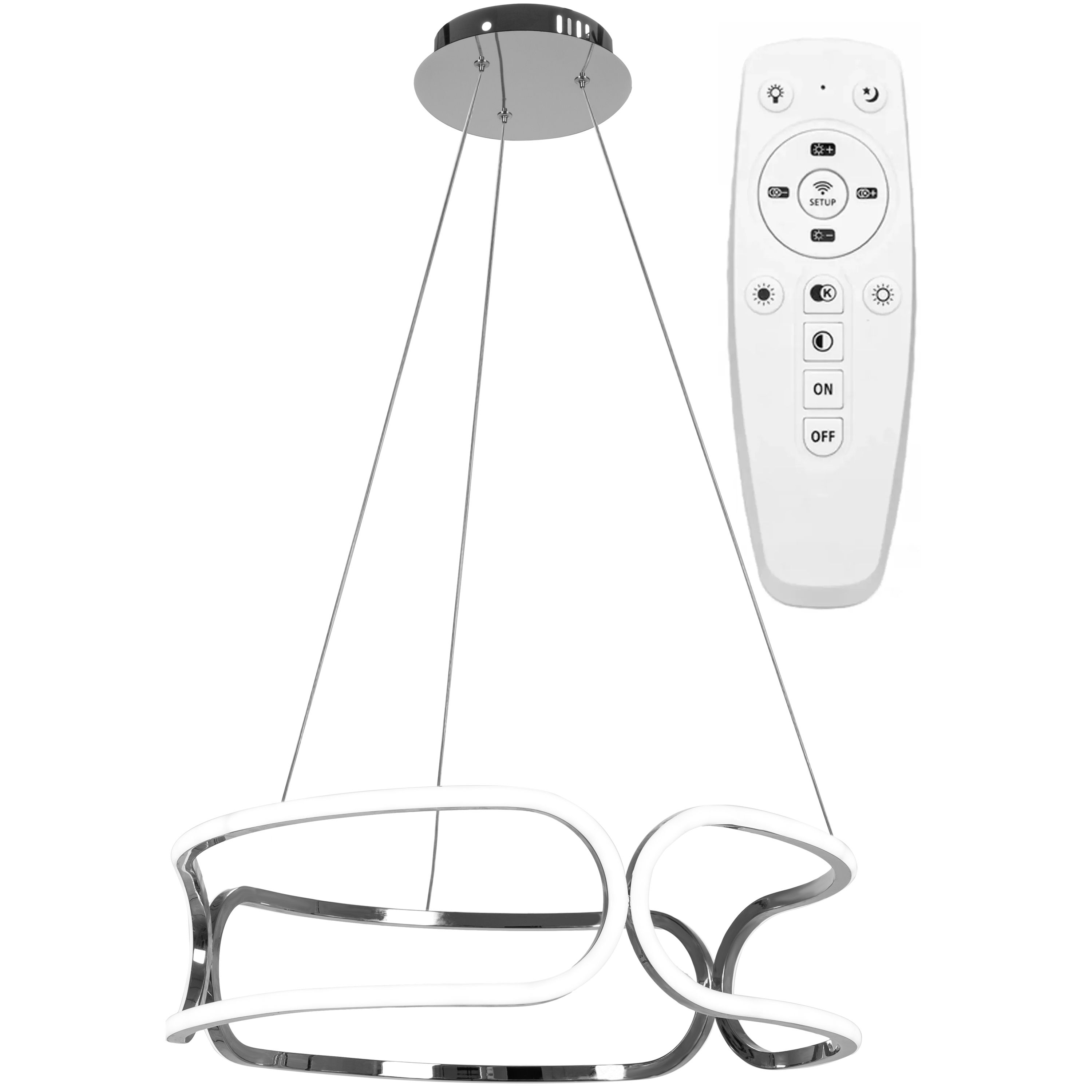 TOOLIGHT riippuvalaisin LED APP792-CP TRIO Kromi, 56x56x18cm