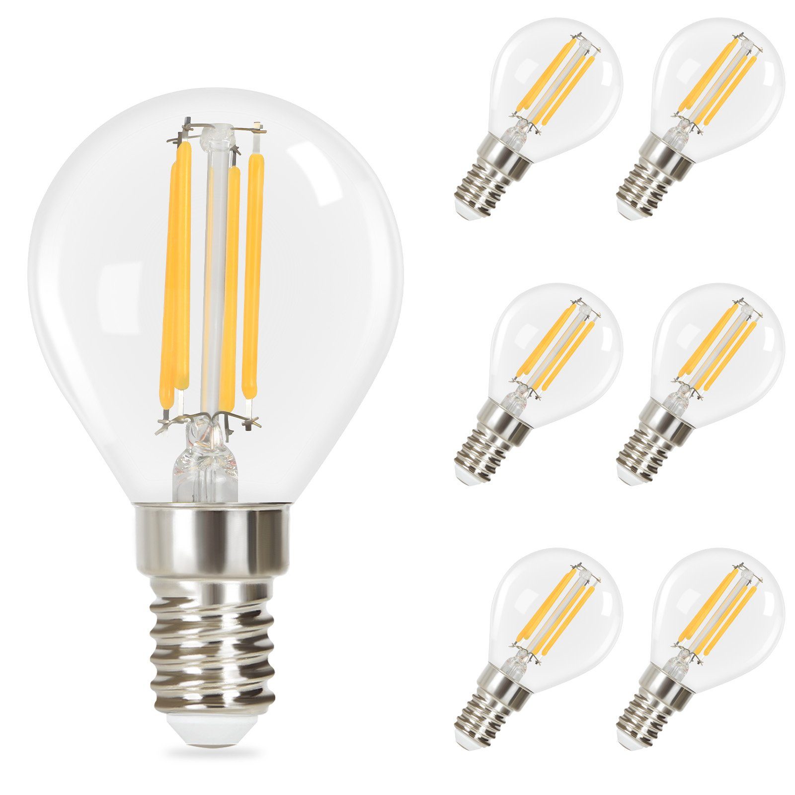 NETTLIFE 6 kpl E14 LED-lamppupaketti vintage Edison - hehkulanka lämpövalkoinen G45 2700K 4W korkealaatuinen lasi ihanteellinen hotelliin kahvilaan