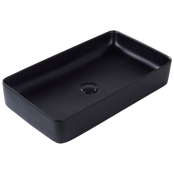 Pesuallas tason päälle ULUA 61 x 35 cm Keramiikka Musta