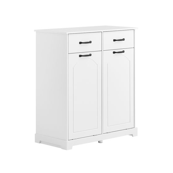 SoBuy Kylpyhuonekaappi 2-pesukorinen puu valkoinen 79,5x38x90 cm BZR208-W