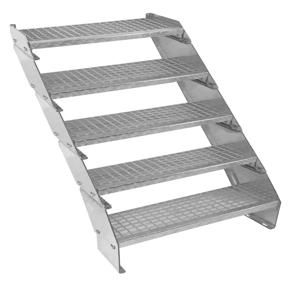 Säädettävät 5-osaiset galvanoidut portaat - 900 mm leveät