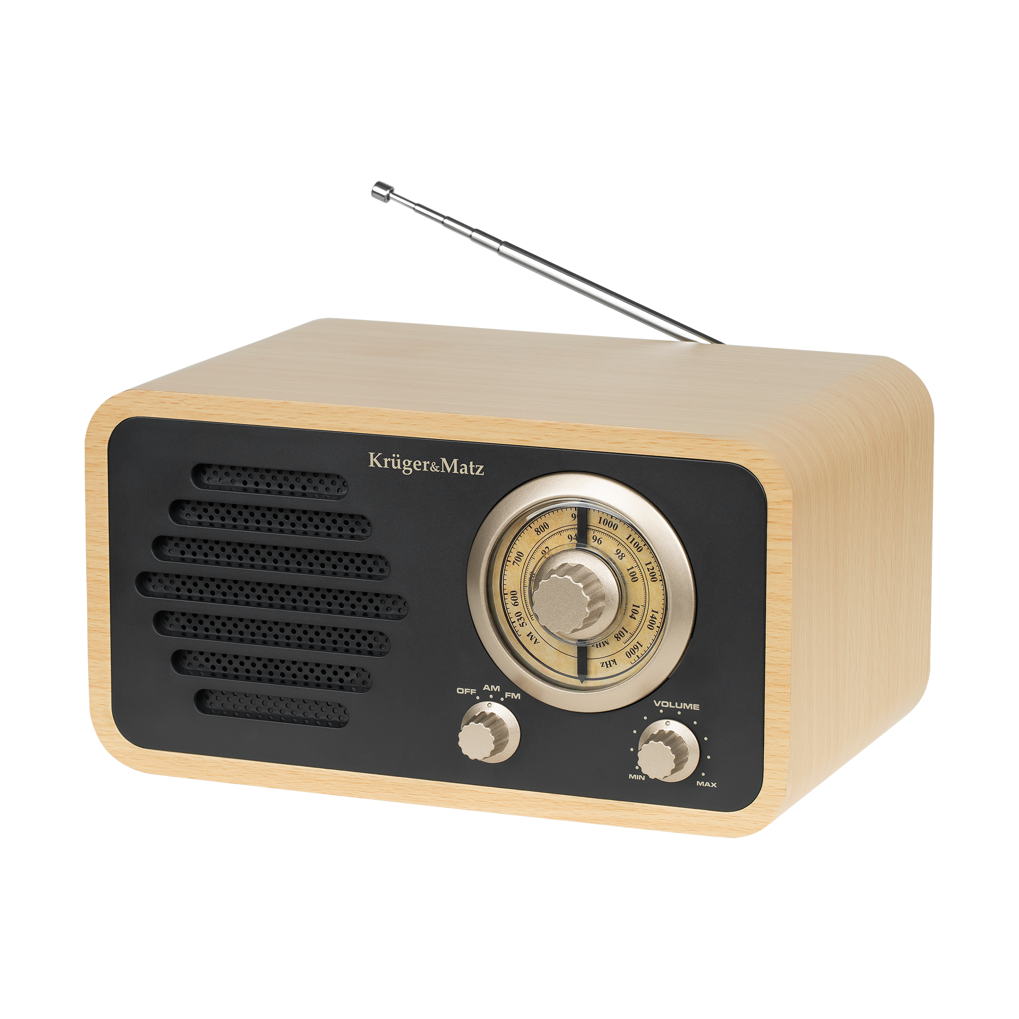 Kruger&Matz AM/FM-verkkoradio RETRO-teleskooppiantennilla