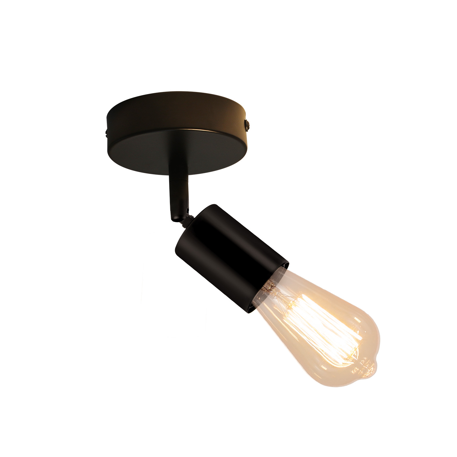 NETTLIFE Spot E27 musta vintage - seinävalaisin 350° kääntyvä keittiövalaisin olohuoneeseen, makuuhuoneeseen Max. 40W