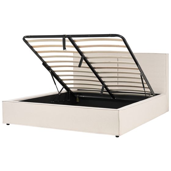 Sänky säilytystilalla kangas MOISSAC 180 x 200 cm Beige