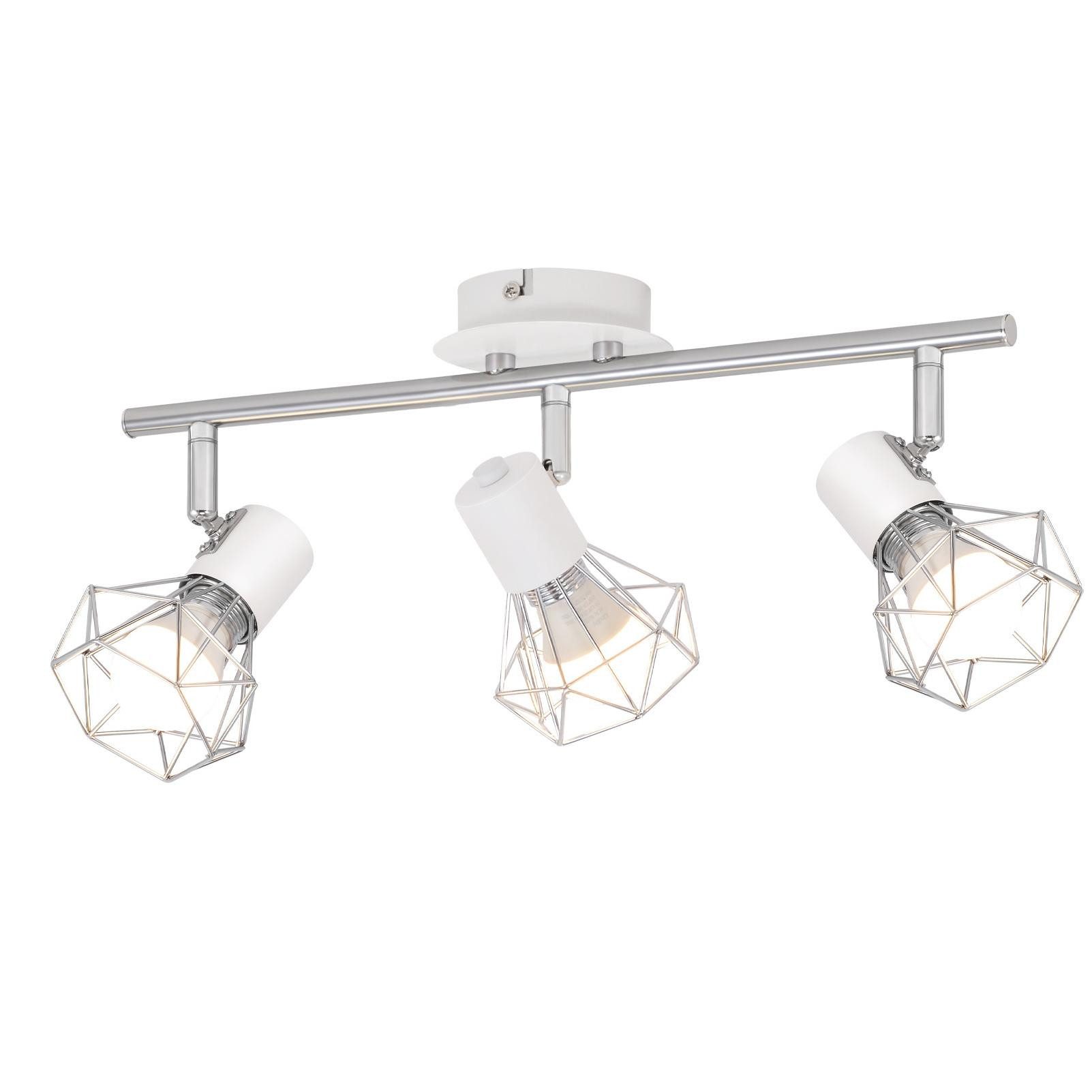 NETTLIFE liekin valkoinen kattokohdevalaisin E14 retrometallia 350° kiertopalkki 90° nivelpiste