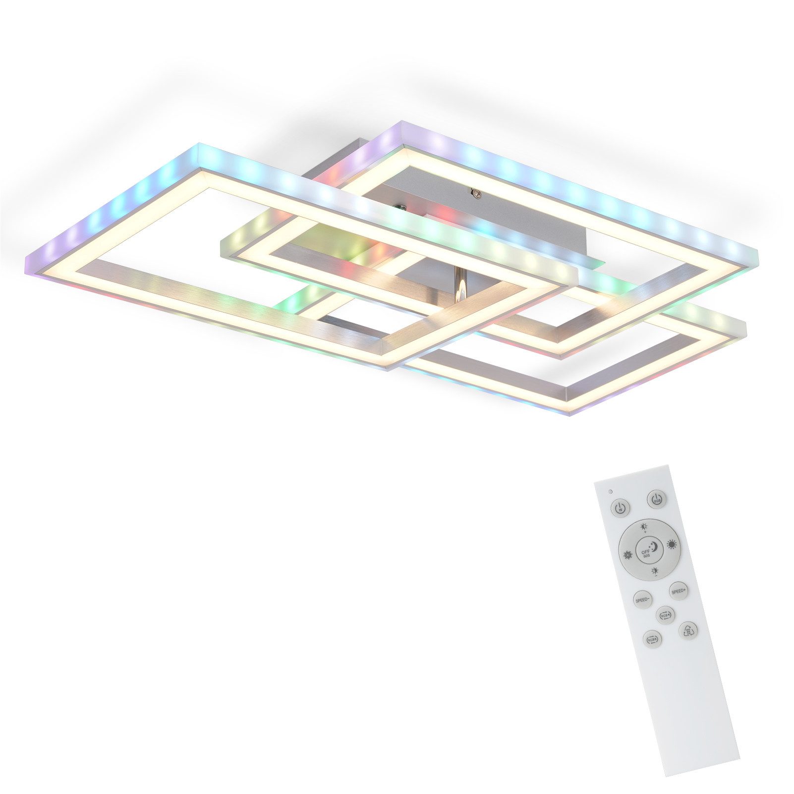 NETTLIFE LED-kattovalaisin RGB himmennettävä moderni makuuhuonevalaisin kaukosäätimellä 45W geometrinen olohuoneeseen ruokailutilaan