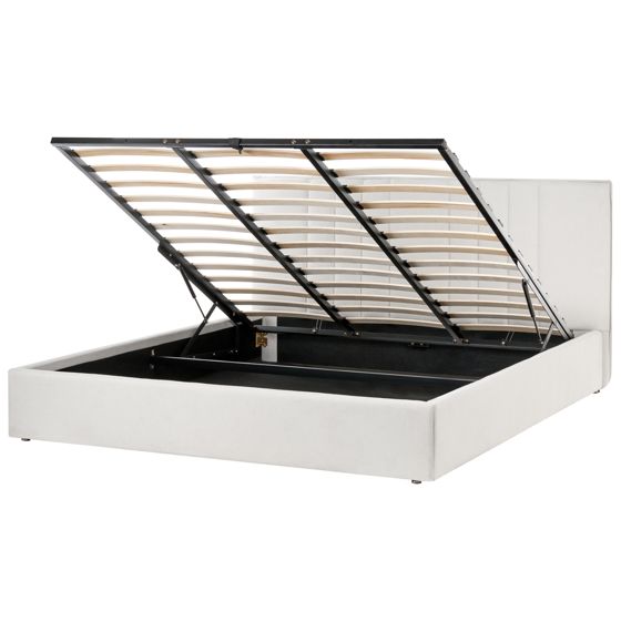 Sänky säilytystilalla kangas TARASCON 180 x 200 cm Vaaleanbeige