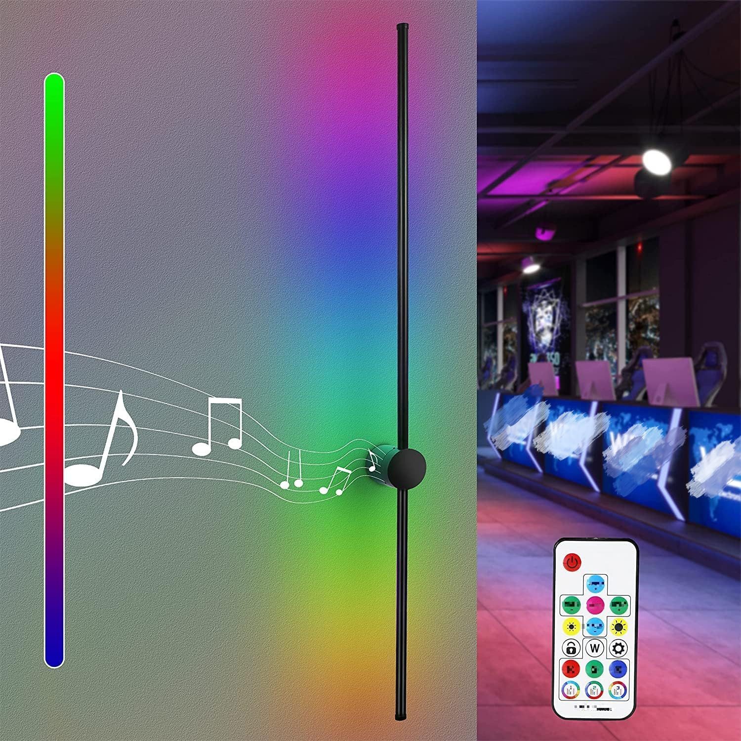 NETTLIFE Led - sisäseinävalaisin:, 100CM, RGB, musta, musiikkikäytävävalaisin