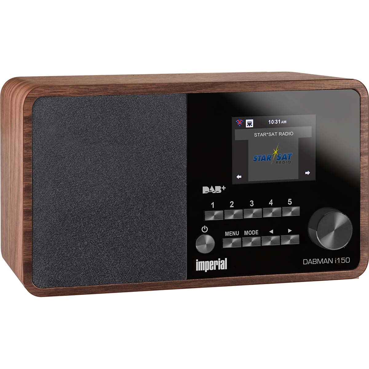 Kompakti Hybridiradio DAB+ / FM / Internet DABMAN i150 Puun Näköinen