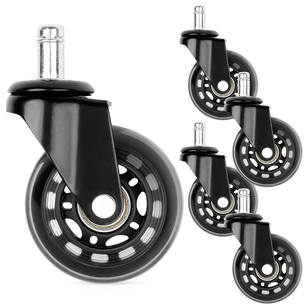 Kumiset tuolinpyörät 6,3 cm / 11 mm 5 kpl.