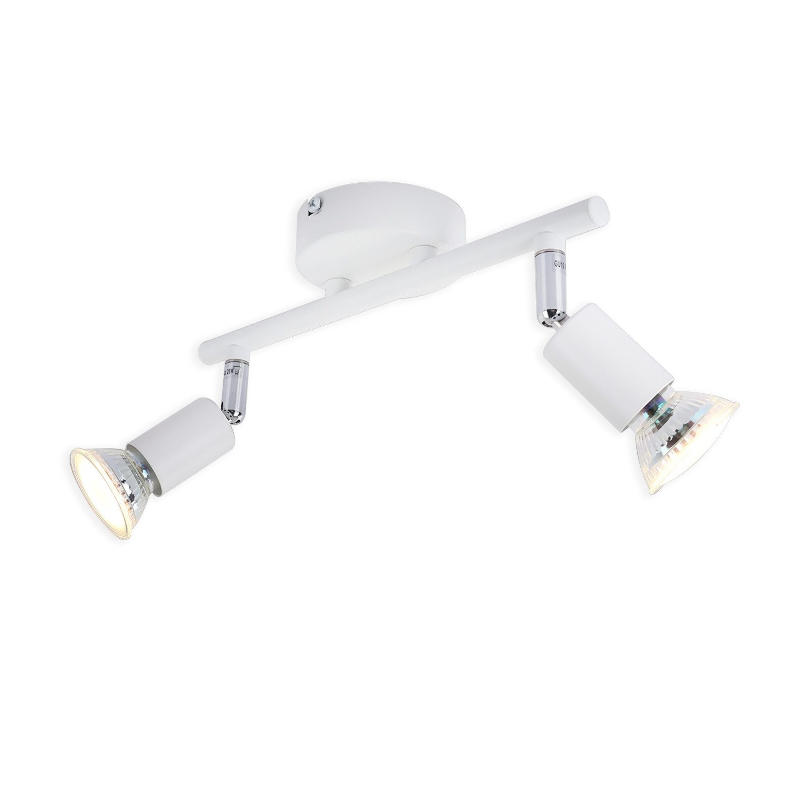 NETTLIFE LED-kattovalaisin 2 GU10-kohdevaloa - kattokohdevalo moderni sisäkattovalaisin valkoinen olohuoneeseen kylpyhuoneeseen keittiöön toimistoon