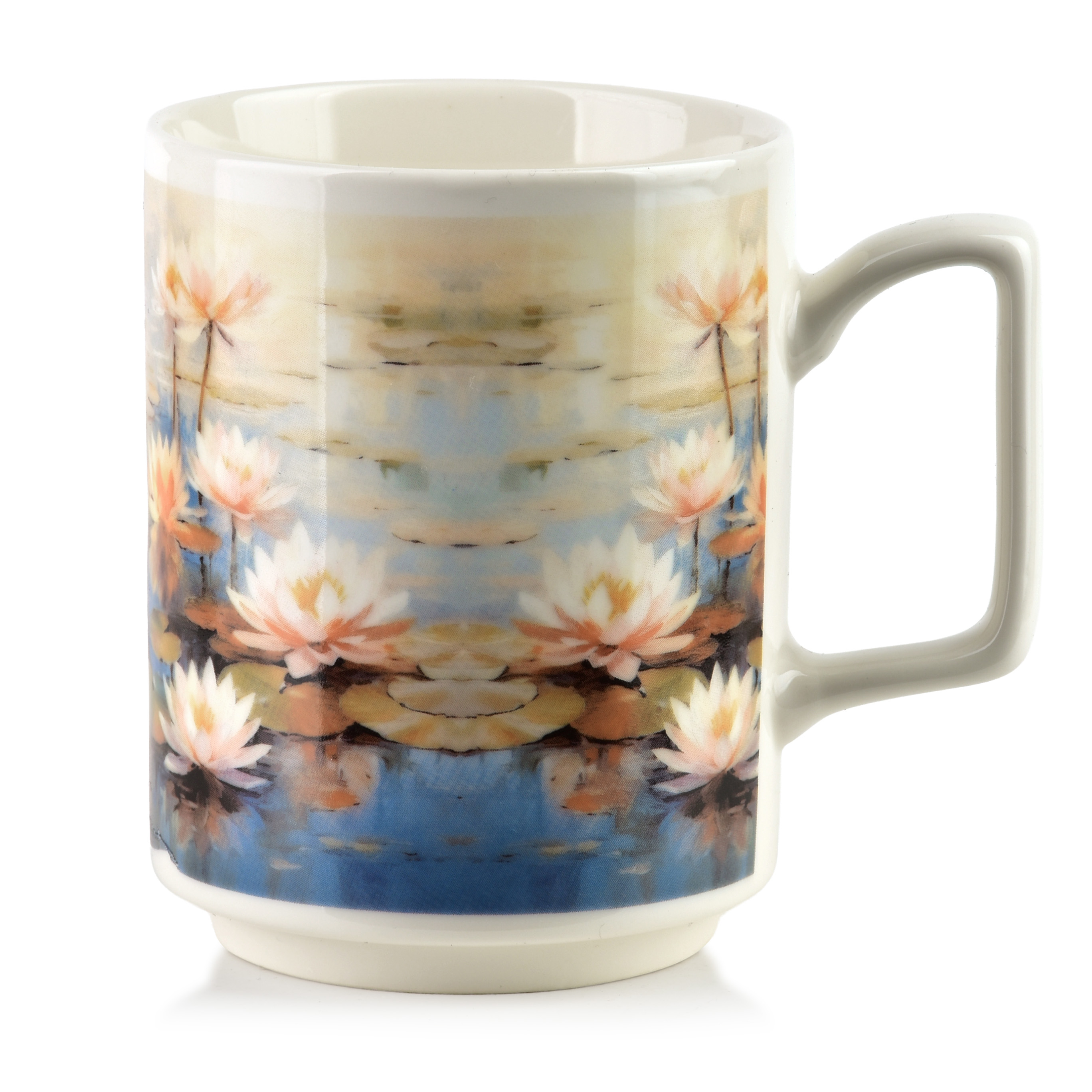 Muki MOJRA sininen ja beige posliini 350 ml 8x11x10 cm