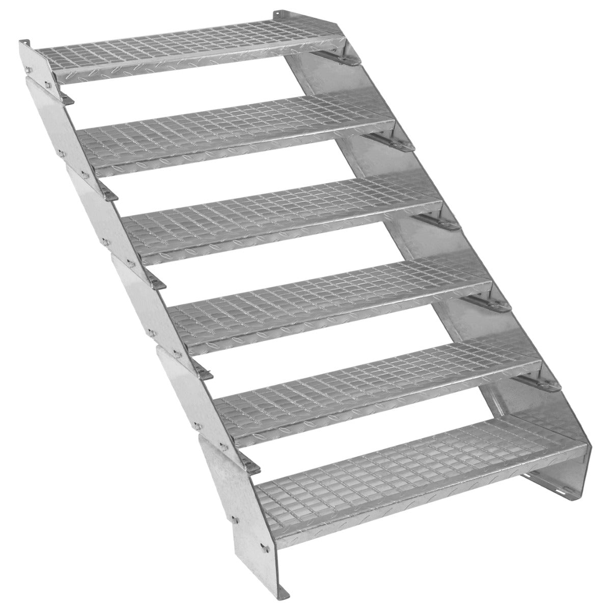 Säädettävät 6-osaiset galvanoidut portaat - 900 mm leveät
