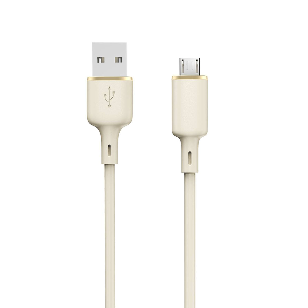 Vahvistettu kaapeli SR USB-A - microUSB 5A 1m beige