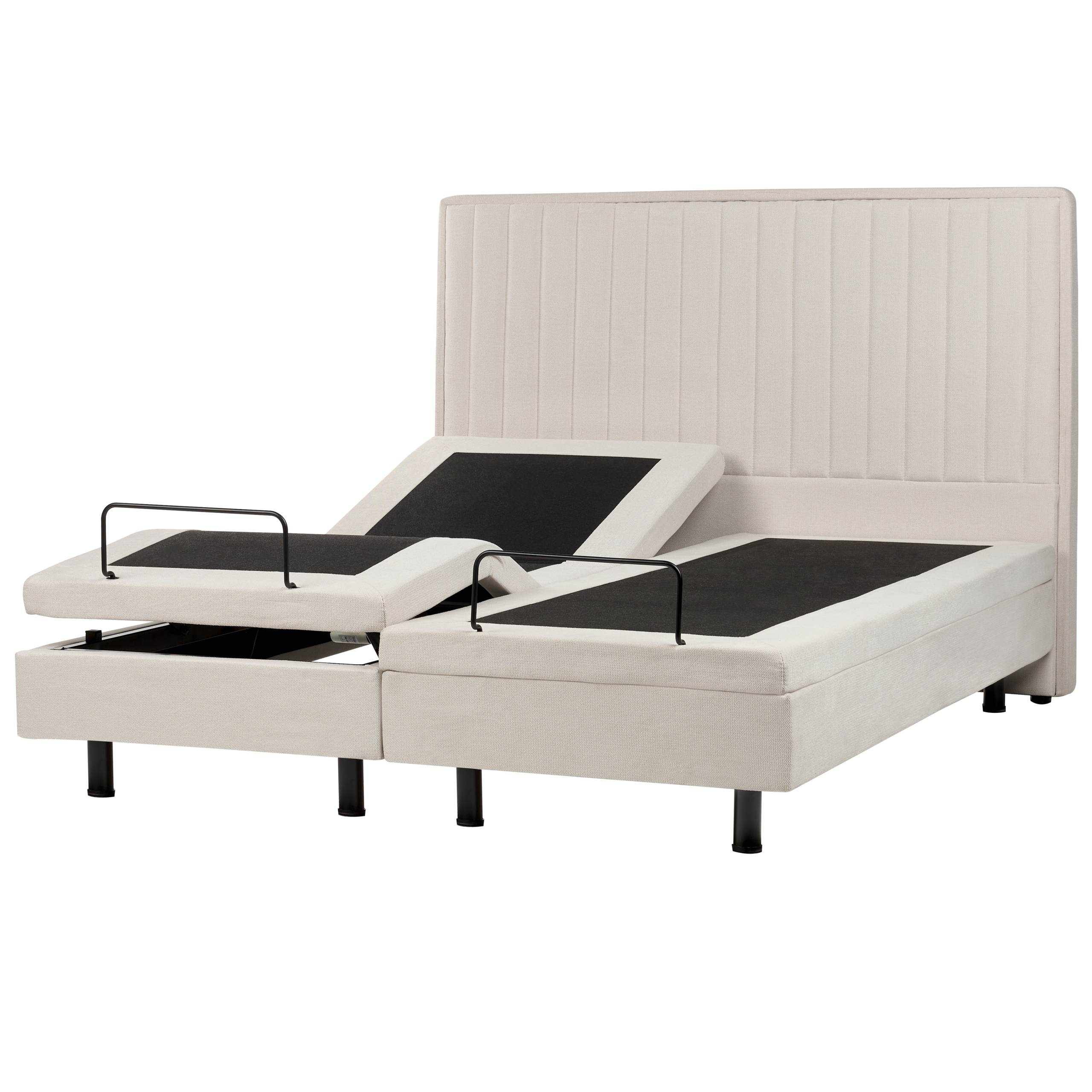 Säädettävä sänky kangas DUKE II 160 x 200 cm Vaaleanbeige