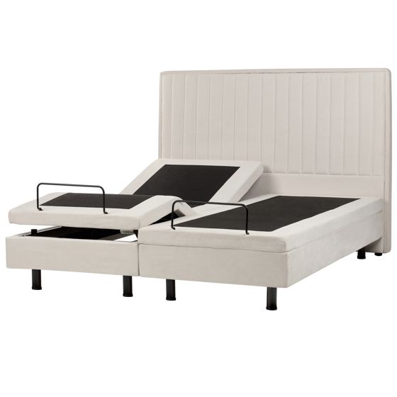 Säädettävä sänky kangas DUKE II 160 x 200 cm Vaaleanbeige