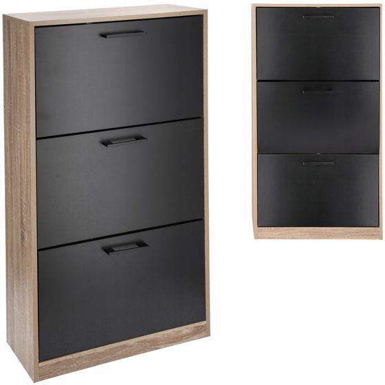 Kenkäkaappi, 3-lokeroinen hylly, KENGÄT, tilava lipasto eteiseen, HYLLY