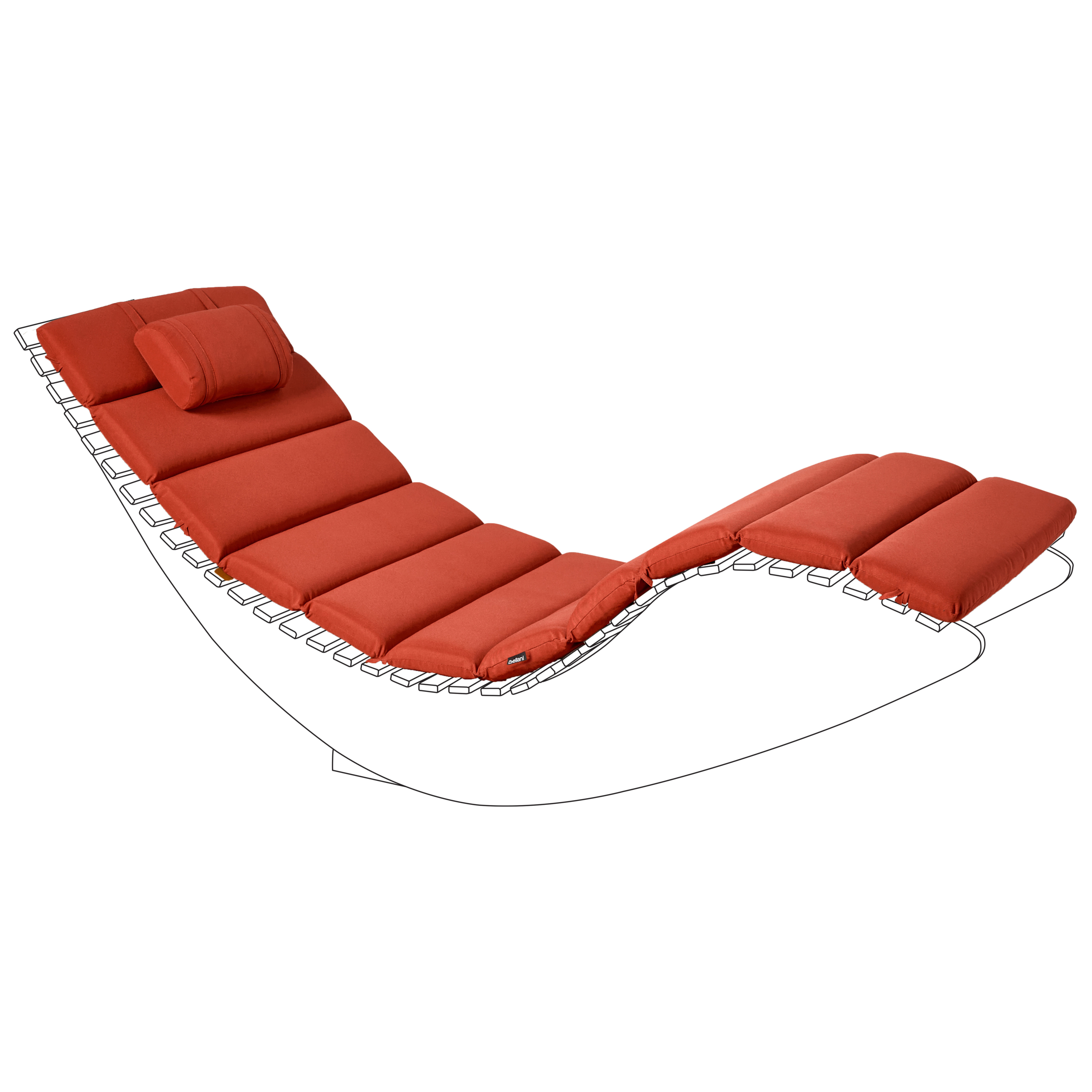 Aurinkotuolin pehmuste BRESCIA PREMIUM 180 x 60 cm Punainen