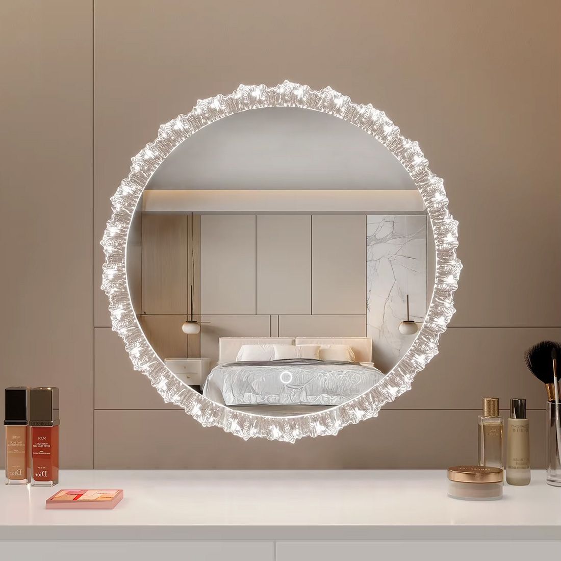 REA LED-seinäpeili YH-3561 60 läpinäkyvä, 60x60x4, 5cm