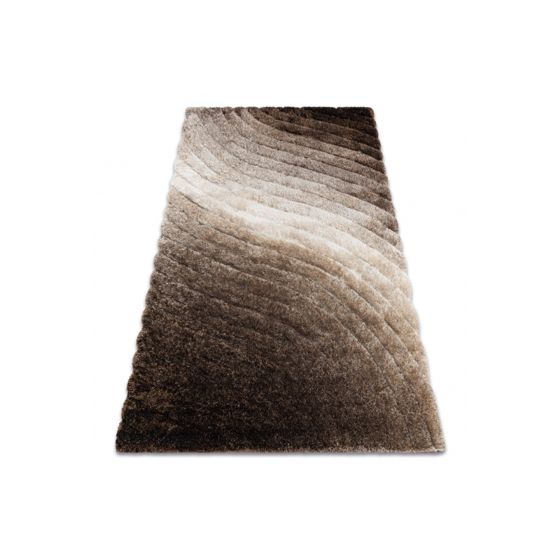 Matto moderni FLIM 006-B2 m, aallot - Rakenteellinen ruskea 120x160 cm