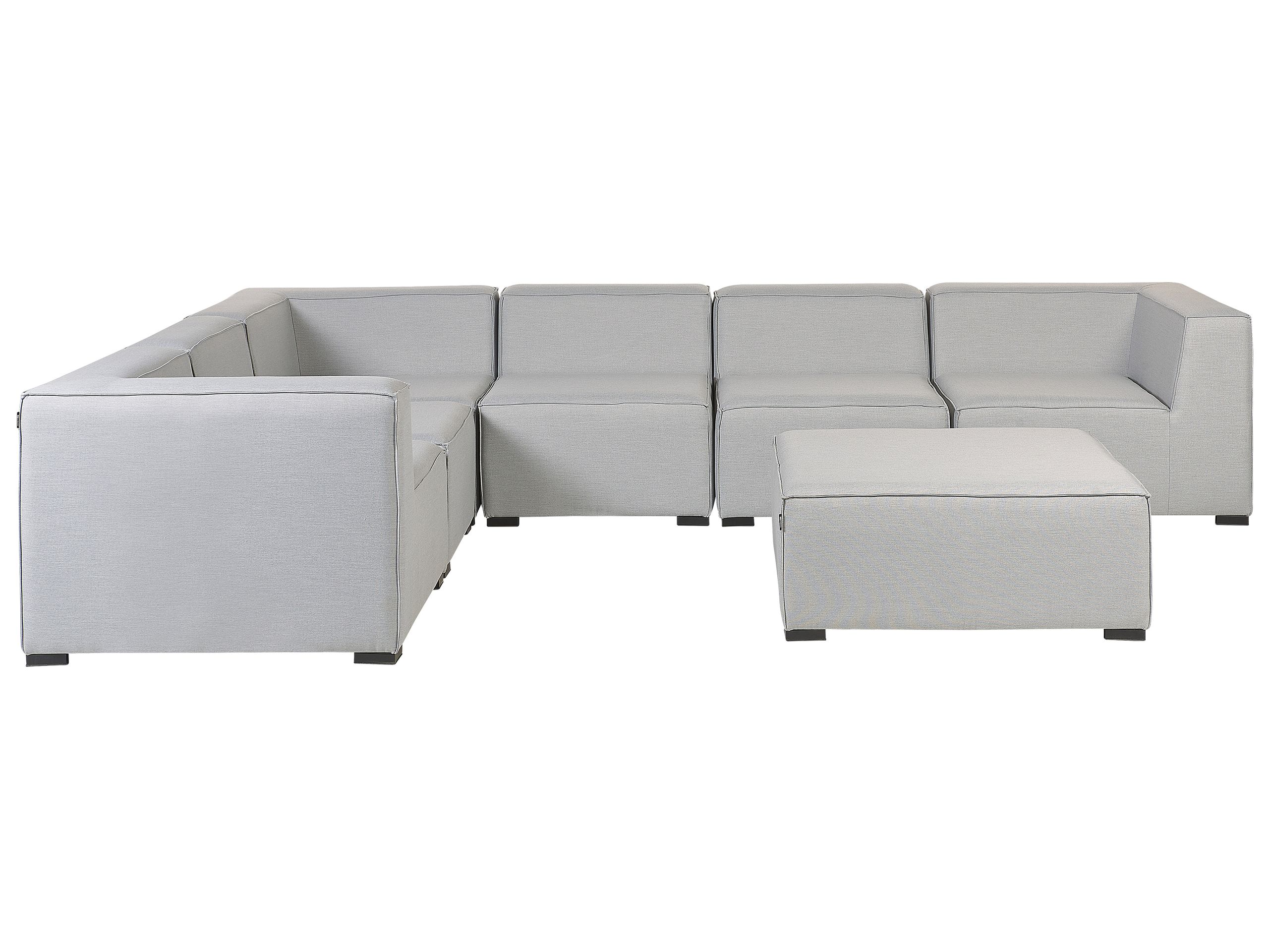 Ulkokulmasohva ja rahi 7-istuttava AREZZO modulaarinen Vaaleanharmaa Oikea