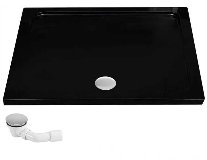 REA suihkuallas SAVOY 80x100 musta, 100X80X6CM