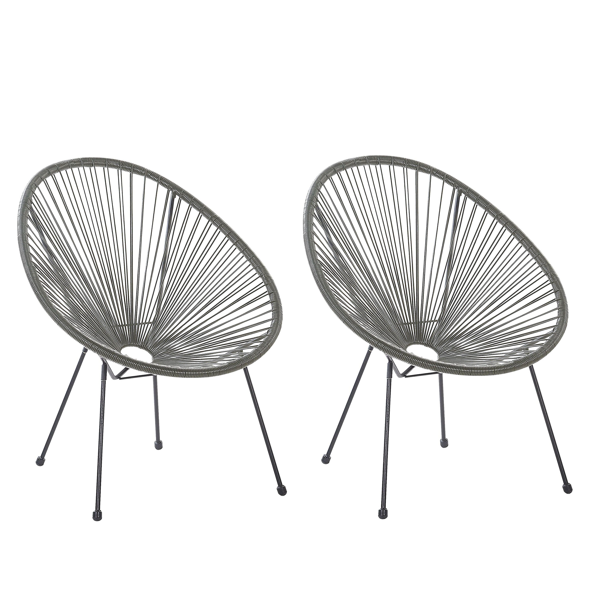 Puutarhatuolisetti 2 kpl ACAPULCO II polyrottinki Tummanharmaa