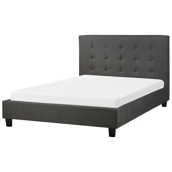 Sänky kangas LA ROCHELLE 140 x 200 cm Tummanharmaa