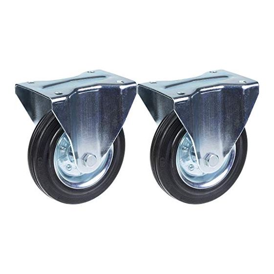 200mm 8" kumirengas, kiinteä, vahva 400kg kantavuus, 2 kpl:n sarja.