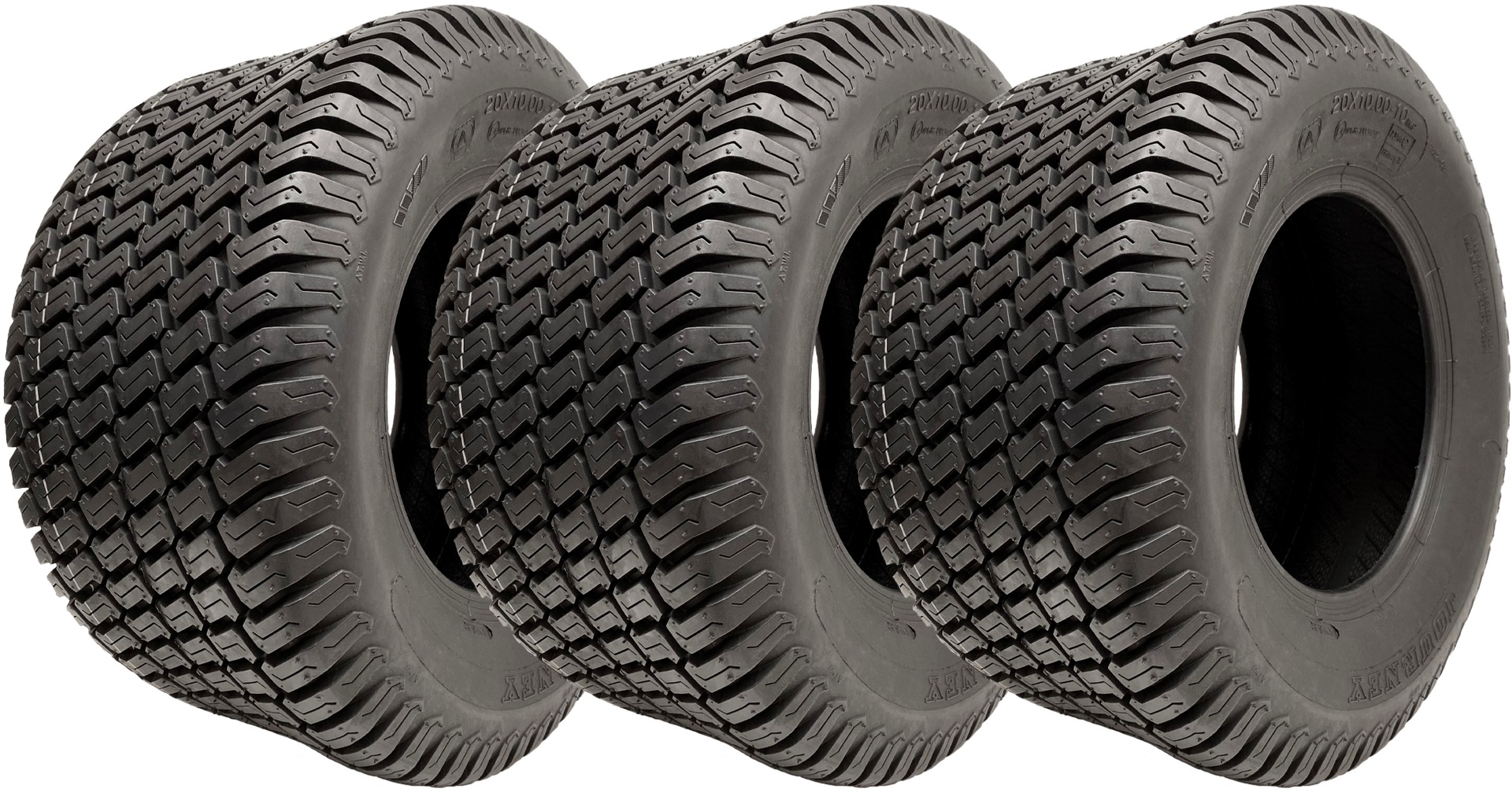 20x10.00-10 ruohonleikkurin renkaat, 4-kerroksiset Multi Turf Grass P332, tieliikennekelpoiset (3 kpl:n sarja)