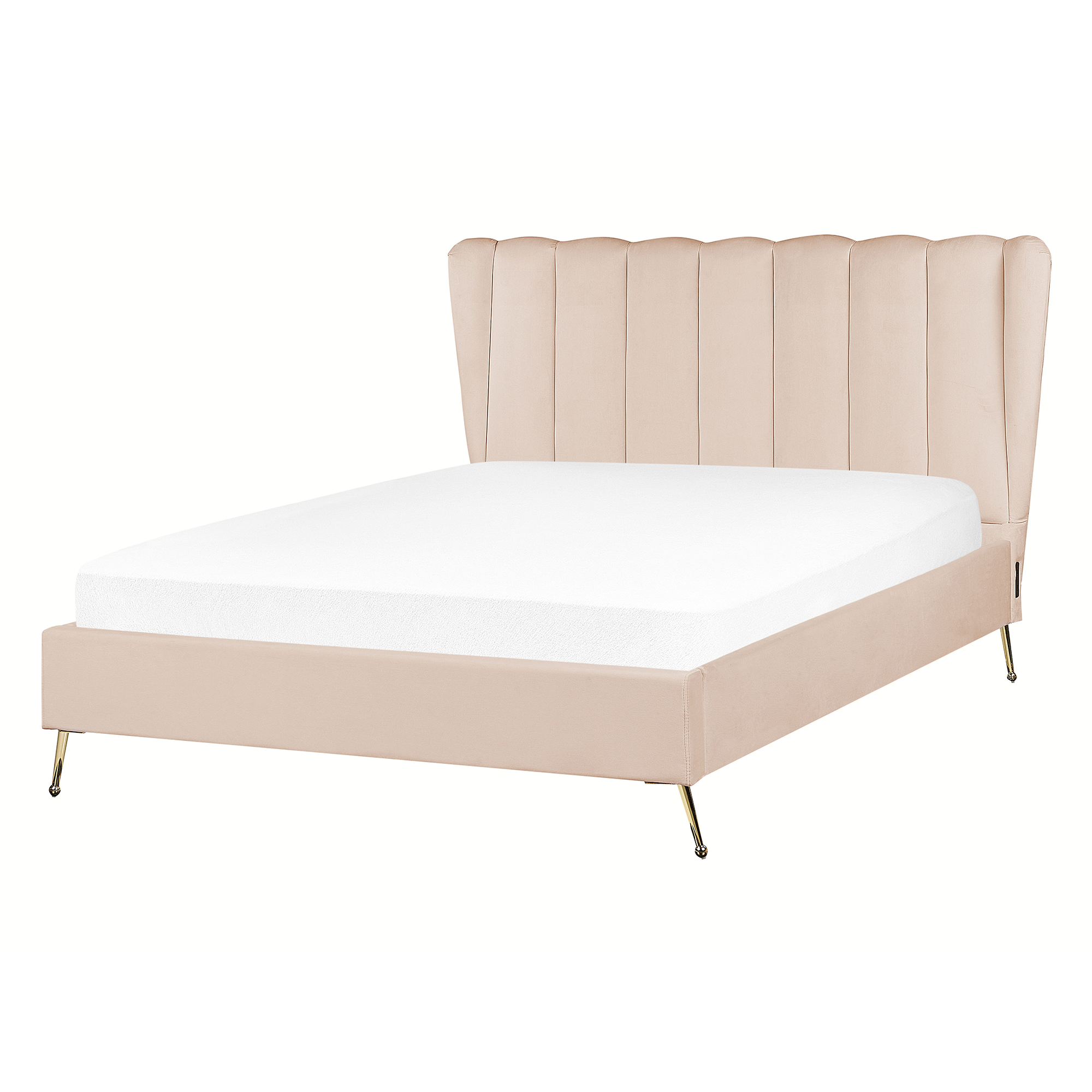 Sänky Sametti MIRIBEL 140 x 200 cm Beige