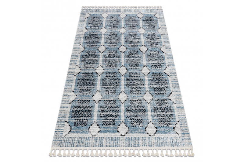 Matto moderni BELLE BR22A beige / sininen Tupsut 120x170 cm