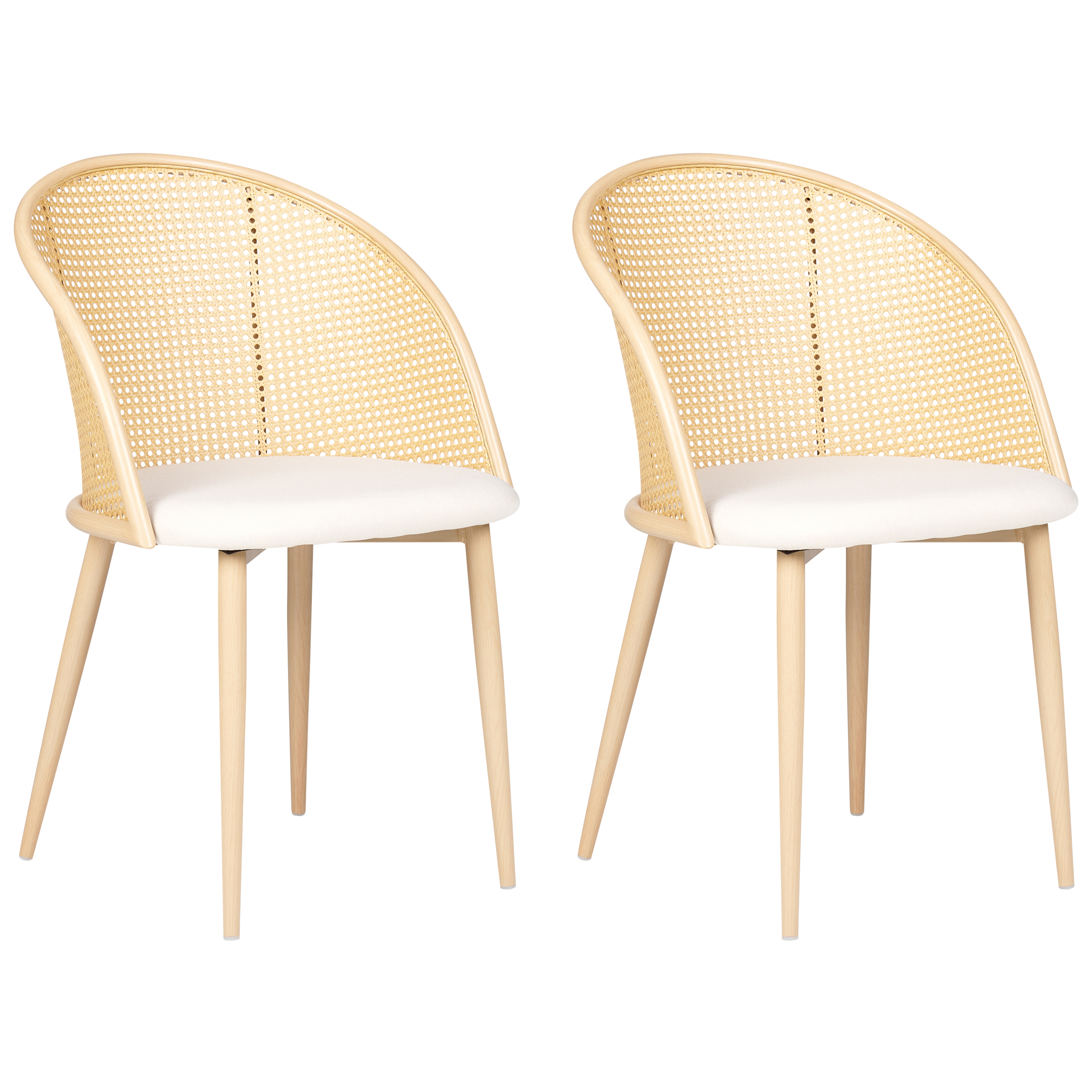 Ruokatuolisetti 2 kpl CORNELL Metalli Vaaleanbeige