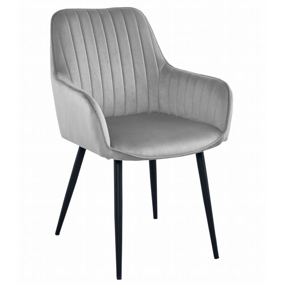 SOLDEN-tuoli, hopeanharmaa sametti, mustat jalat (1 kpl)