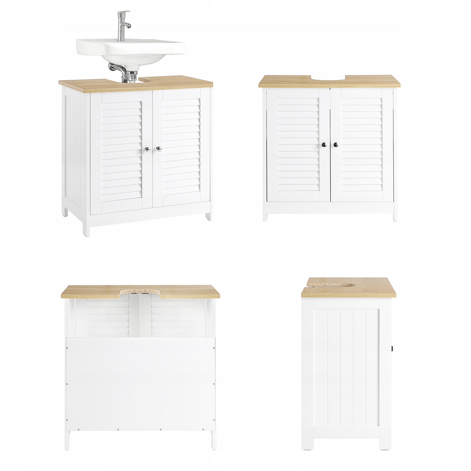 SoBuy Allaskaappi 2-ovinen ekologinen valkoinen puukuitulevystä FRG237-WN