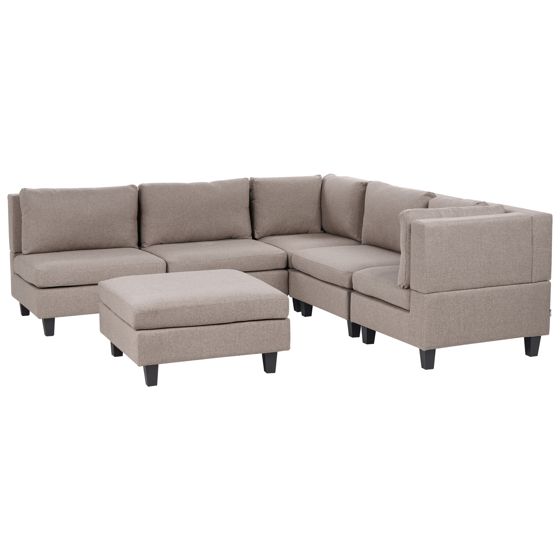 Moduulikulmasohva 5-istuttava UNSTAD kangas Ruskea ja rahi Vasen