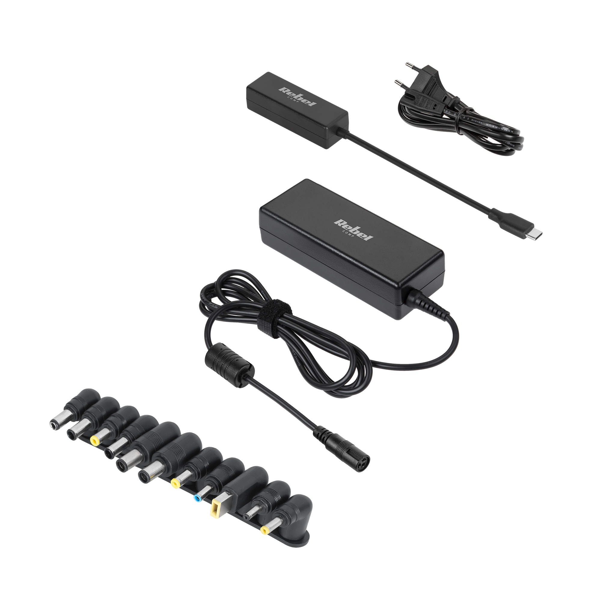 Rebel-yleisvirtalähde, 11-napainen, 90 W, 15–20 V, automaattinen, virransyöttötoiminnolla