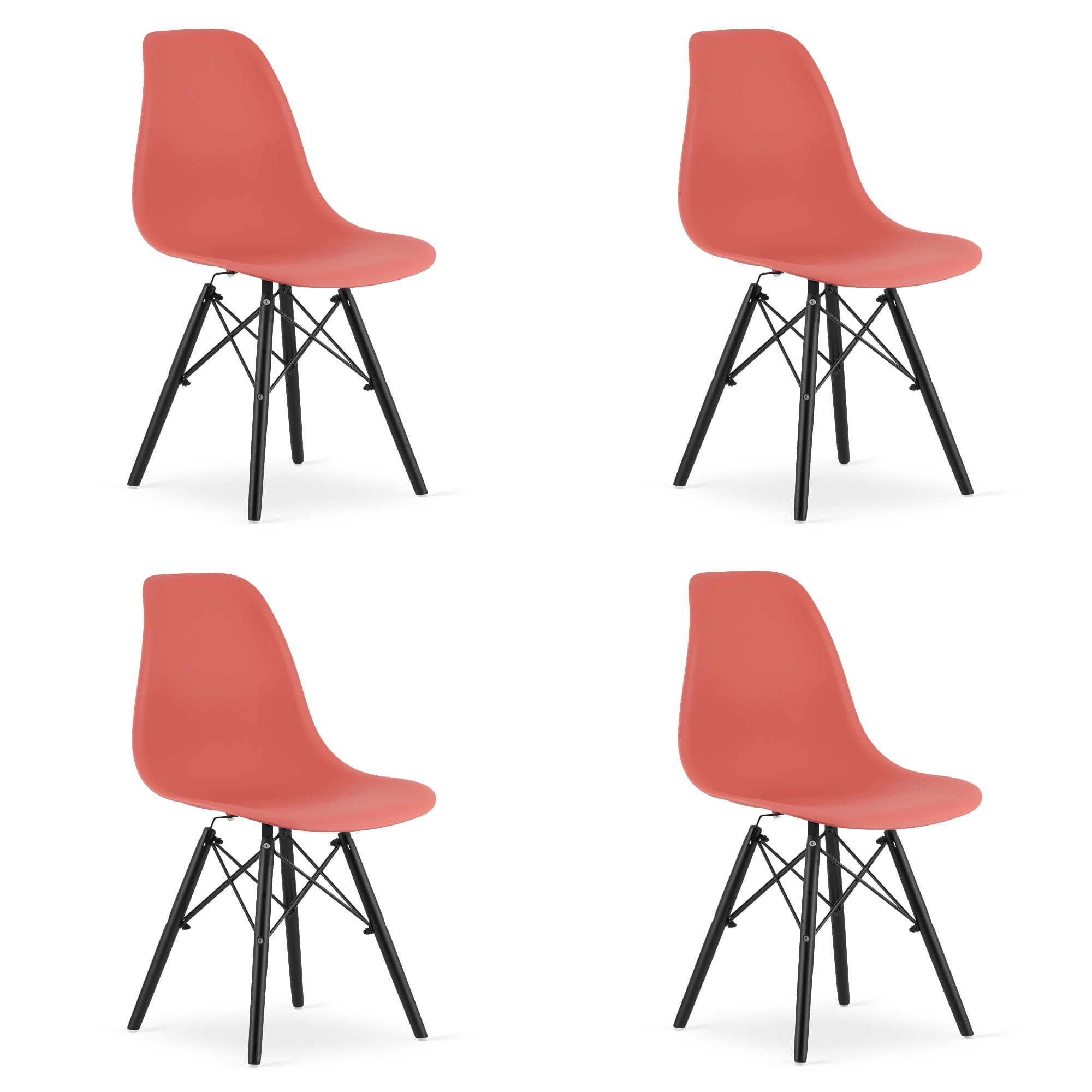 OSAKA-tuoli sinoberi, mustat jalat (4 kpl)